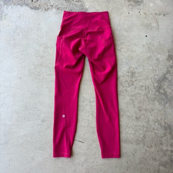 Lululemon Wunder Train Tights High Rise 25” Pomegranate W5EPSS 4 - Picture 2 of 2